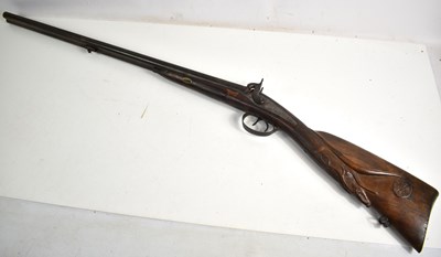 Lot 309 - A 19th century side by side percussion shotgun,...