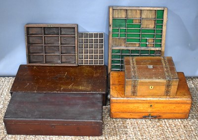 Lot 264 - A group of treen to include three printers...