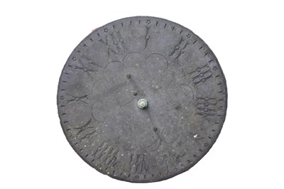 Lot 488 - A large slate clock face, possibly a courtyard...