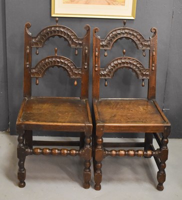 Lot 396 - A pair of 17th century oak Derbyshire side...