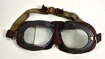 Lot 132 - A pair of WWII era flying goggles, with...