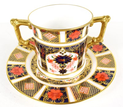 Lot 161 - A Royal Crown Derby Imari pattern 1128 twin...