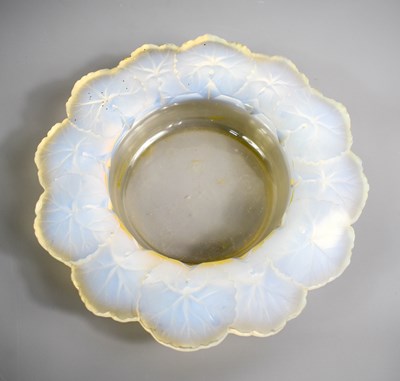 Lot 142 - A Rene Lalique glass dish, with repeating leaf...