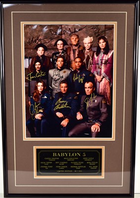 Lot 55 - Autographs: A photo of the cast rof Babylon 5...