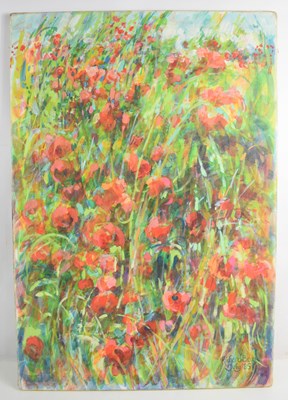 Lot 299 - Richard Box (20th century): Poppies, oil on...