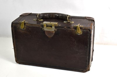 Lot 76 - A 19th century leather case with brass catches...