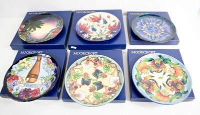 Lot 177 - A group of six Moorcroft pottery commemorative...