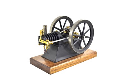 Lot 1 - A small twin flywheel open crank model...