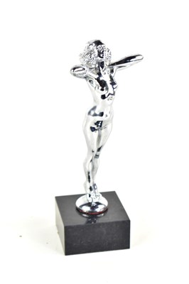 Lot 120 - An Art Deco chrome car mascot of a female nude,...