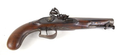 Lot 140 - A 19th century flintlock pistol the steel...