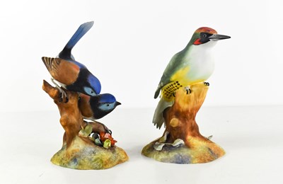 Lot 214 - Two Royal Crown Derby Bone China model birds;...