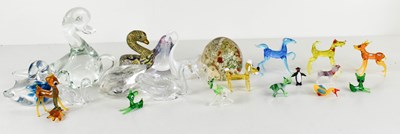 Lot 220 - A group of glass animal figures including...