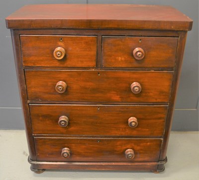 Lot 363 - A Victorian pine chest of drawers later...