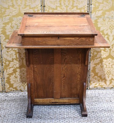 Lot 397 - A Victorian oak teachers desk / lecturers...