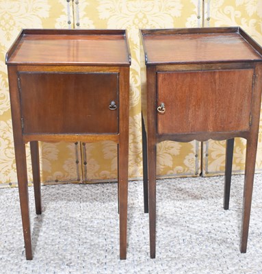 Lot 405 - A pair of 19th century mahogany bedside...