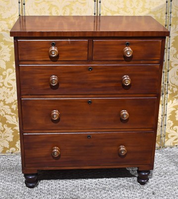 Lot 386 - A Victorian mahogany chest of drawers, two...