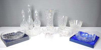 Lot 241 - A group of crystal wares to include a pair of...