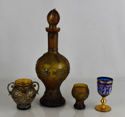 Lot 175 - A group of bohemian glassware including a...