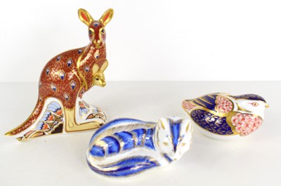 Lot 160 - Three Royal Crown Derby animal figurines,...