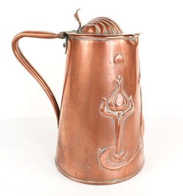 Lot 111 - An Arts and Crafts copper jug by Joseph Sankey...