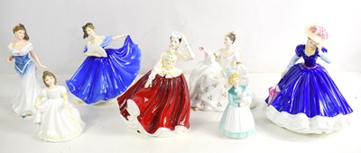 Lot 172 - A group of seven Royal Doulton porcelain dolls...