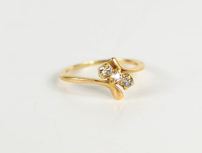 Lot 107 - A gold and diamond ring, the three old cut...