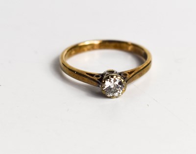 Lot 132 - A 9ct gold and diamond solitaire ring, the...