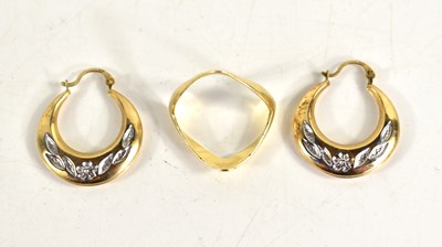 Lot 152 - A pair of 9ct gold earrings together with a...