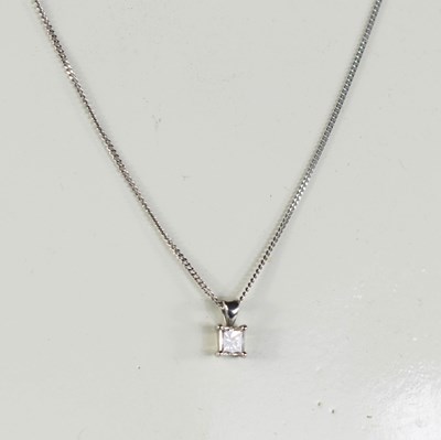 Lot 164 - A platinum and diamond pendant necklace, the...