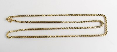 Lot 181 - A 9ct gold necklace, composed of fancy box and...