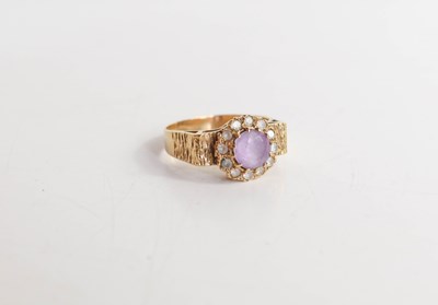 Lot 191 - A 9ct gold, amethyst and paste set ring, the...