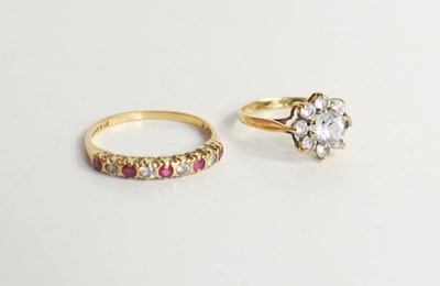 Lot 193 - Two 9ct gold rings, one set with paste in a...