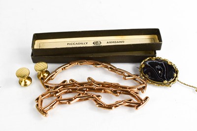 Lot 134 - A pair of rolled gold chain link bracelets,...