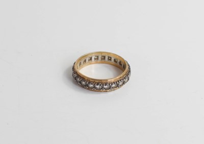 Lot 256 - A 9ct gold and silver ring, set with paste all...