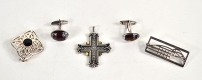 Lot 258 - A group of silver jewellery to include silver...