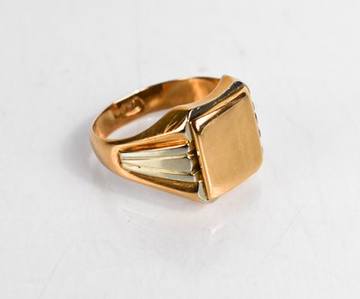 Lot 68 - An 18ct gold signet ring, with square surface,...