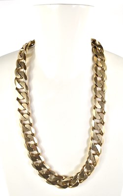 Lot 36 - A substantial 9ct gold Cuban link necklace, 66....