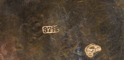 Lot 380 - A Chinese silver filigree dish, the centre...