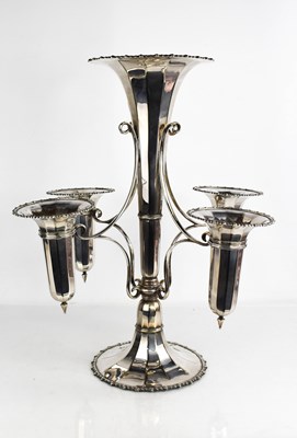 Lot 298 - A silver plated epergne, composed of a central...