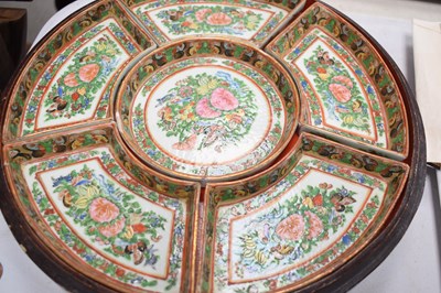Lot 240 - A Chinese Canton porcelain hors d' oeuvres set...