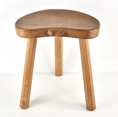 Lot 498 - A Robert "Mouseman" Thompson oak three legged...