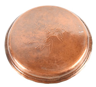 Lot 390 - A Harold Homes Arts & Crafts style copper...