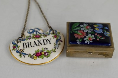 Lot 176 - A vintage enamelled pill box, together with a...