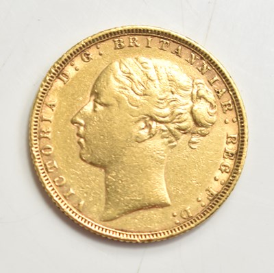 Lot 37 - A Queen Victoria full gold sovereign, young...