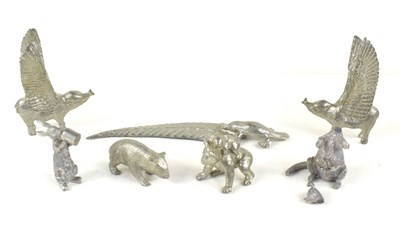 Lot 324 - A group of seven 'Australia's Fauna' pewter...