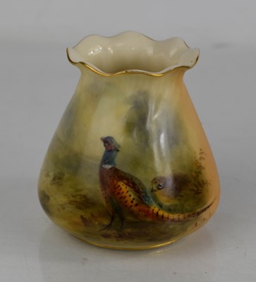 Lot 162 - A Royal Worcester money bag vase by JAS...