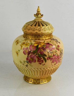 Lot 157 - A Royal Worcester pot pourri vase and cover,...