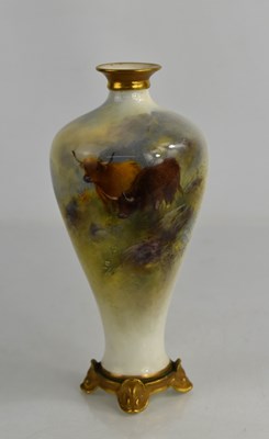 Lot 168 - A Royal Worcester vase by Harry Stinton,...