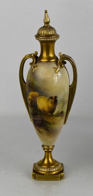 Lot 169 - A Royal Worcester slender vase and cover...