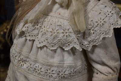 Lot 56 - A DEP Jumeau bisque headed doll, stamped DEP...